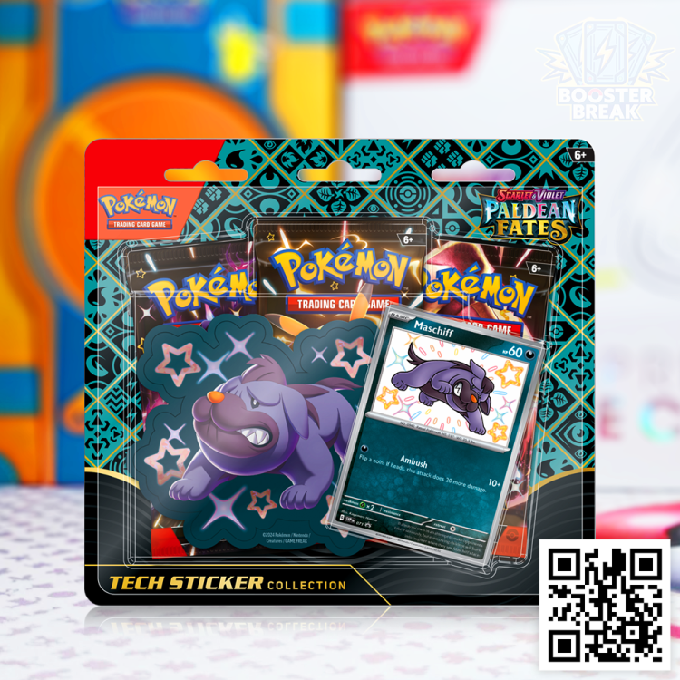 Pokémon TCG: Paldean Fates [PAF] Tech Sticker Collection Blister - Maschiff - wersja angielska