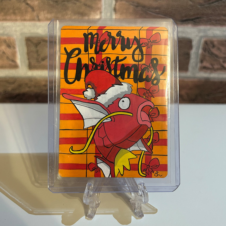 Pokemon TCG: Ręcznie malowana Karta Świąteczny Magikarp